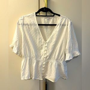 White Button-Down Women's Top